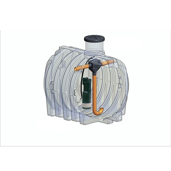 ELCU-3000l KOMPLET DIVERTRON plastová nádoba na využití dešťové vody *AD*
